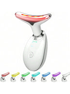Face Neck Massager, 7-Color LED Electric Facial Sculpting Tool , Red Light Therapy Wand, Vibration Massager for Skin Care, Reduce Wrinkles & Double Chin, Gifts for Her