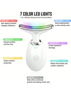 Face Neck Massager, 7-Color LED Electric Facial Sculpting Tool , Red Light Therapy Wand, Vibration Massager for Skin Care, Reduce Wrinkles & Double Chin, Gifts for Her